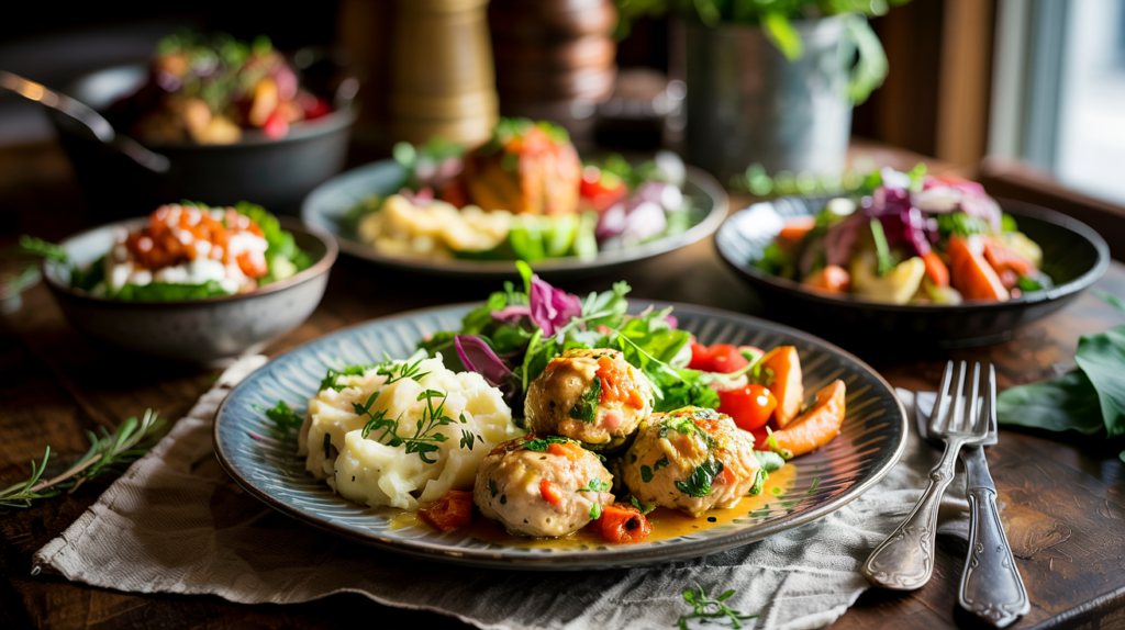 what to eat with chicken meatballs