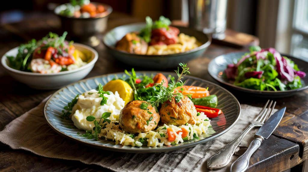 what to eat with chicken meatballs